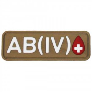 Патч ПВХ "Группа крови" AB (IV) Rh+ (25х72 мм) / Койот / арт.: 19403094 [STICH PROFI]